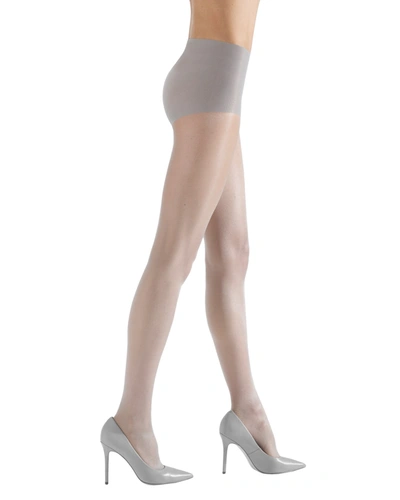 Shop Natori 2-pack Shimmer Sheer Control-top Tights In Silver