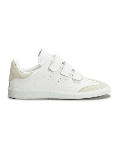 Shop Isabel Marant Beth Mixed Leather Grip-trio Tennis Sneakers In 90be Beige