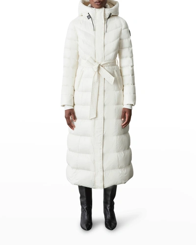 Shop Mackage Calina Zip-front A-line Down Coat In Cream