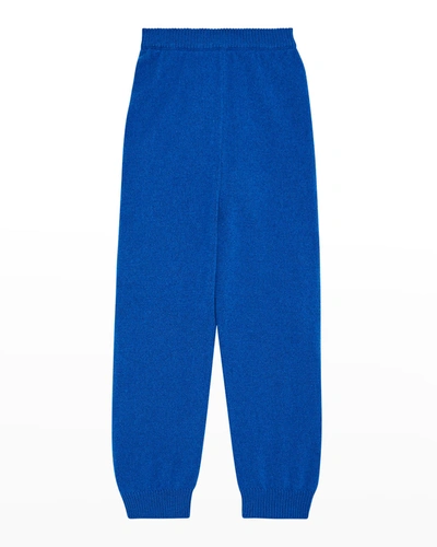 Shop The Row Kid's Solid Cashmere Jogger Pants In Klein Blue