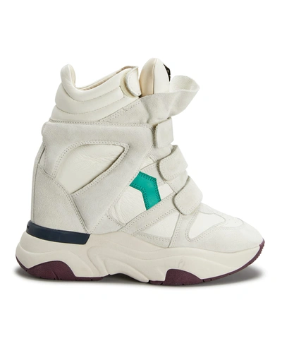 Shop Isabel Marant Balskee High-top Wedge Sneakers In Grwh Green White