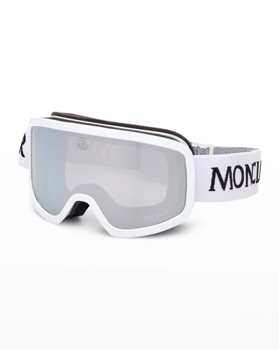 Shop Moncler Terrabeam Snow Goggles In 21c White/grey