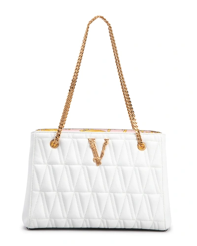 Versace Virtus Quilted Nappa Leather Bucket Bag