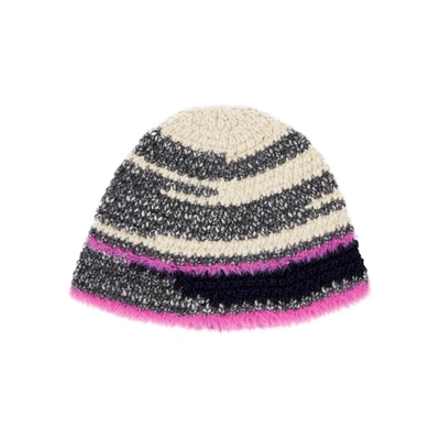 Shop Stella Mccartney Intarsia Wool-blend Bucket Hat In Multicoloured