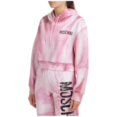 Shop Moschino Women's Sweatshirt Hood Hoodie  Painting In Pink