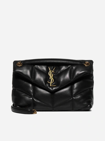 Shop Saint Laurent Loulou Ysl Logo Quilted Leather Small Bag