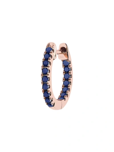 Shop Djula Women's Précieuse 18k Rose Gold & Blue Sapphire Single Hoop Earring