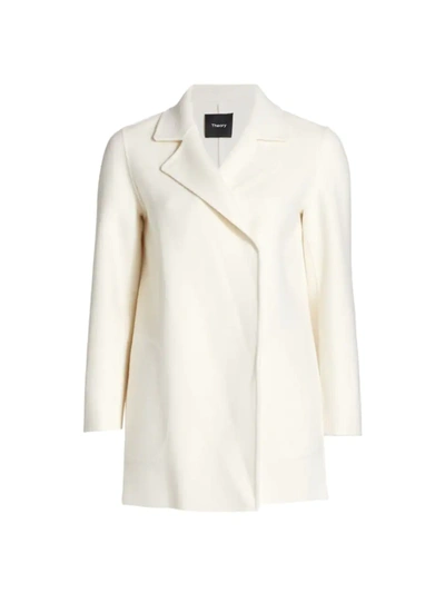 Shop Theory Women's Clairene Wool-cashmere Coat In Ivory