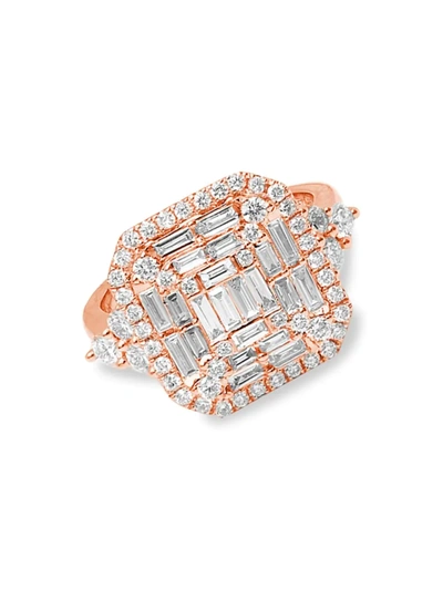 Shop Djula Women's Engagement Jodie 18k Rose Gold & Diamond Ring In Pink Gold