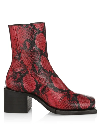 Shop Sunni Sunni Men's Reese Snake-embossed Boots In Blood Snake