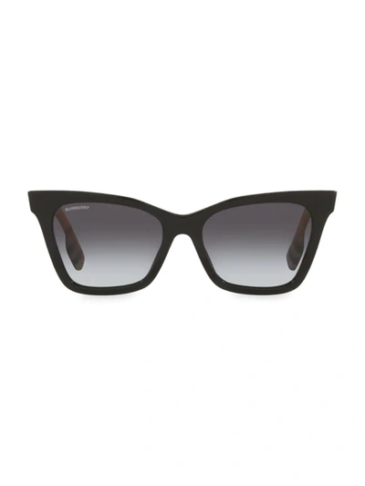 Shop Burberry Women's Elsa 53mm Cat Eye Sunglasses In Black