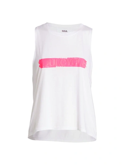 Shop Soulcycle Women's Boxy Cropped Tank Top In White