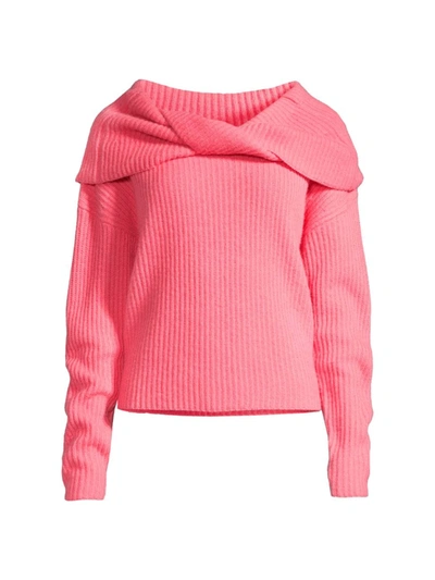 Shop Brochu Walker Women's Riser Rib-knit Sweater In Nuevo Pink