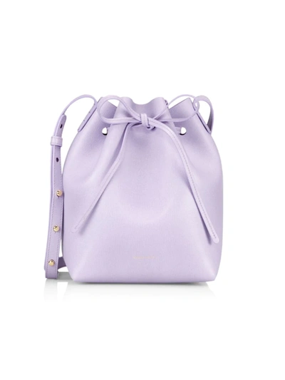 Shop Mansur Gavriel Mini Leather Bucket Bag In Lavender
