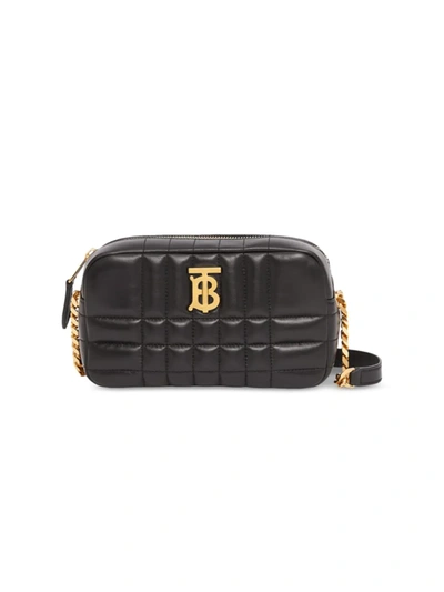 Shop Burberry Women's Mini Lola Quilted Leather Camera Bag In Black