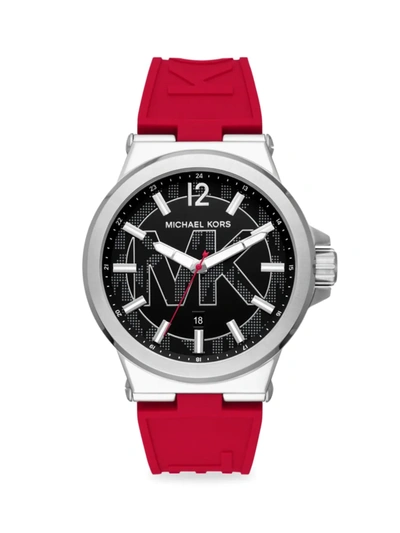 Shop Michael Kors Dylan Three-hand Red Silicone Watch