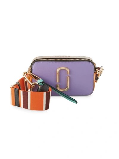 Shop Marc Jacobs The Snapshot Coated Leather Camera Bag In Hyacintha