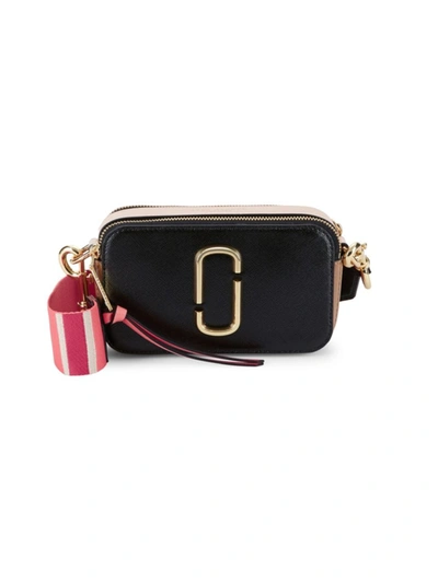Shop Marc Jacobs Women's The Colorblock Snapshot Bag In Black