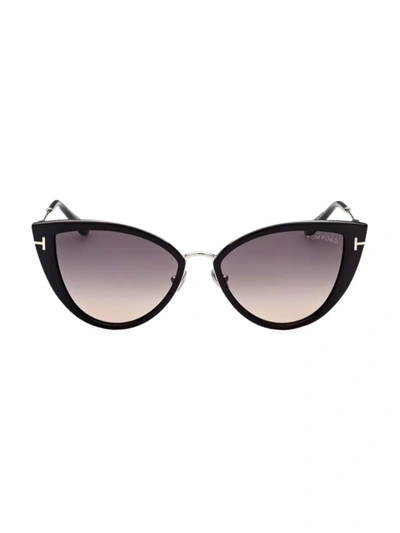 Shop Tom Ford Women's Anjelica 57mm Cat Eye Sunglasses In Black