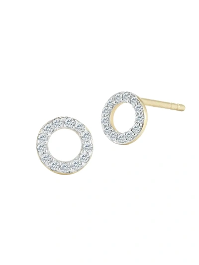 Shop Mateo Women's 14k Yellow Gold & Diamond Mini Circle Stud Earring