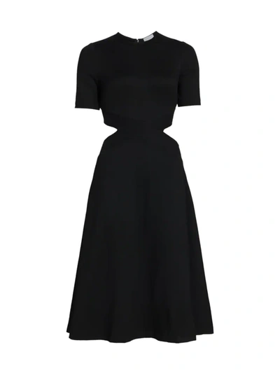 Shop Rosetta Getty Women's Cutout Jersey Midi Dress In Black