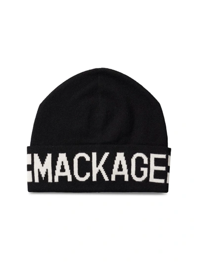 Shop Mackage Men's Wool-blend Logo Beanie Hat In Black White
