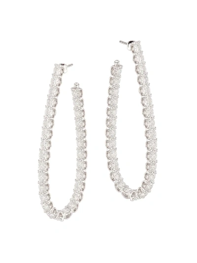 Shop Hearts On Fire Women's Signature 18k White Gold & Diamond Inside-out Pear-shaped Hoop Earrings