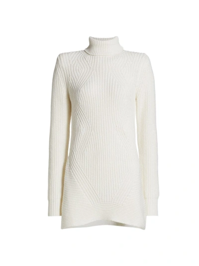 Shop Wandering Turtleneck Sweaterdress In Off White