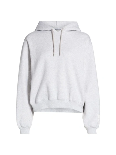 Shop Alexander Wang T Women's Foundation Terry Pullover Hoodie In Light Heather Grey