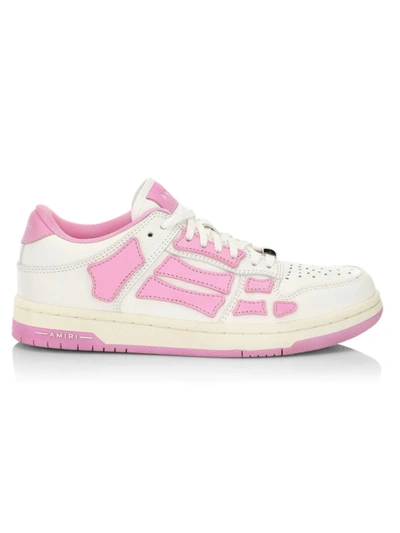 Shop Amiri Skel Low-top Sneakers In White Pink