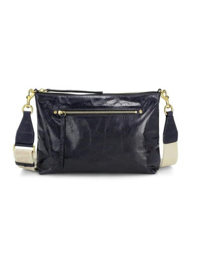 Shop Isabel Marant Nessah Patent Leather Shoulder Bag In Faded Night