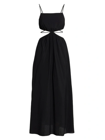 Jonathan Simkhai Amora Strappy Cutout Maxi Dress In Black | ModeSens