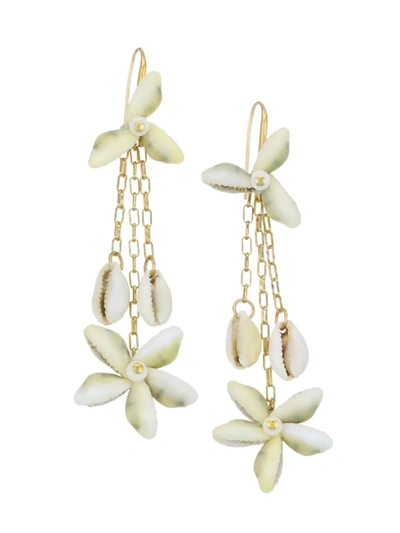 Shop Isabel Marant Shell Drop Earrings In Natural
