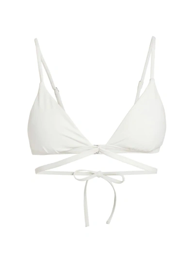 Shop Jonathan Simkhai Women's Harlen Tie-front Bikini Top In White