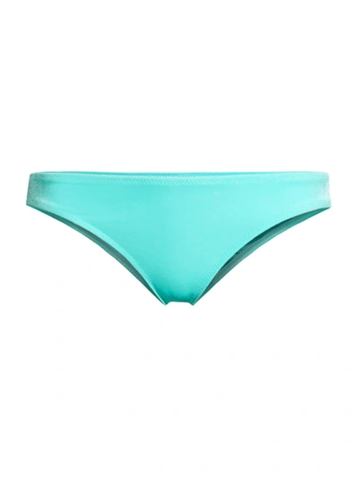 Shop Solid & Striped Women's The Eva Velvet Bikini Bottom In Aquamarine