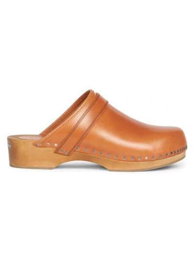 Shop Isabel Marant Women's Thalie Studded Leather Clogs In Natural