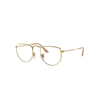 Ray Ban Elon Optics Eyeglasses Gold Frame Clear Lenses 47-20 In Gold