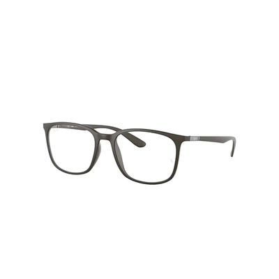 Shop Ray Ban Rb7199 Optics Eyeglasses Brown Frame Clear Lenses Polarized 54-18