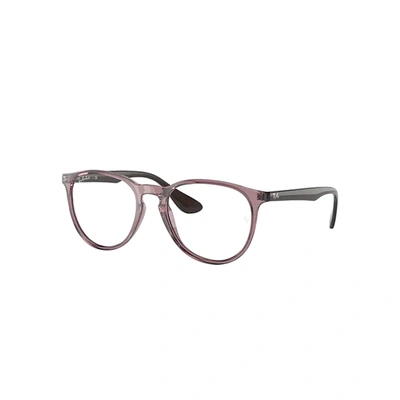Shop Ray Ban Erika Optics Eyeglasses Brown Frame Clear Lenses 51-18