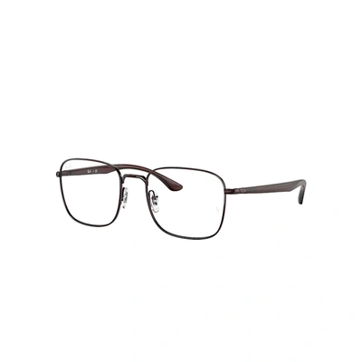 Shop Ray Ban Eyeglasses Unisex Rb6469 Optics - Brown Frame Clear Lenses 50-19 In Braun