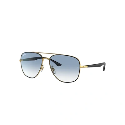Shop Ray Ban Sunglasses Unisex Rb3683 - Black Frame Blue Lenses 56-15
