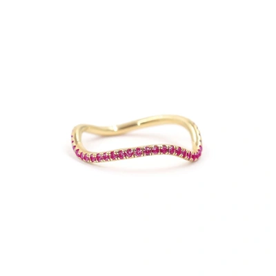 Shop Bondeye Jewelry Birthstone Wave Ring In Ruby