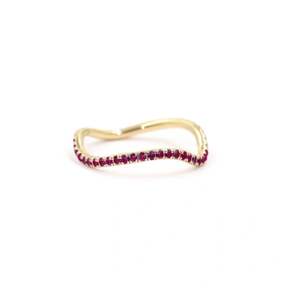 Shop Bondeye Jewelry Birthstone Wave Ring In Garnet