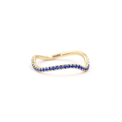 Shop Bondeye Jewelry Birthstone Wave Ring In Blue Sapphire