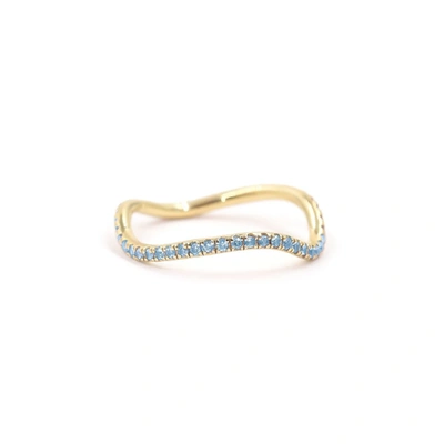 Shop Bondeye Jewelry Birthstone Wave Ring In Aquamarine
