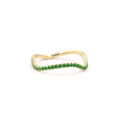 Shop Bondeye Jewelry Birthstone Wave Ring In Emerald
