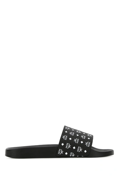 Mcm Monogram Print Rubber Slides
