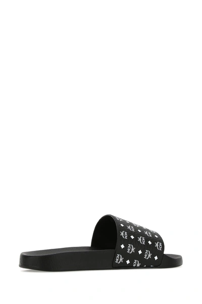 Mcm Monogram Print Rubber Slides
