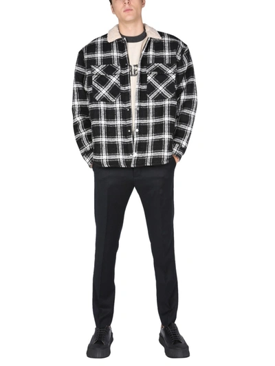 Shop Represent "sherpa" Shirt Jacket In Black