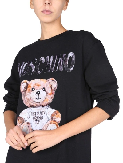 Shop Moschino Teddy Bear Dress In Black